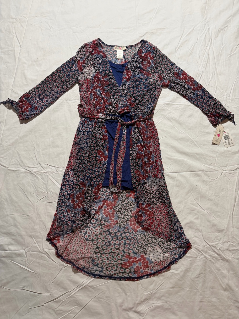 Kandy Kiss girls Maxi Romper dress Regular Fit Blue Floral Large